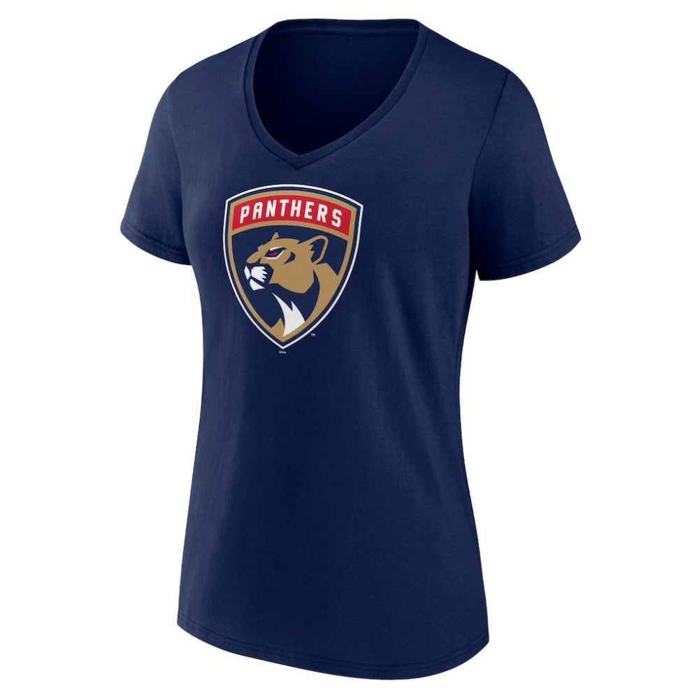 Florida Panthers Women's Primary Logo V-Neck T-Shirt - Navy - NHL