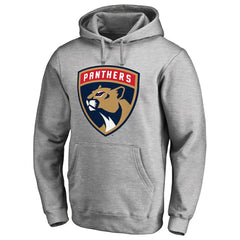 Florida Panthers Primary Team Logo Fleece Fitted Pullover Hoodie - Heather Gray - NHL