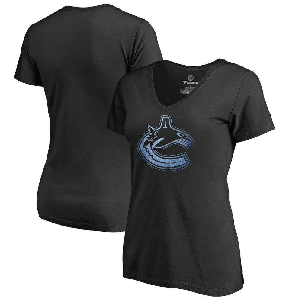 Vancouver Canucks Women's Pond Hockey T-Shirt - Black - NHL