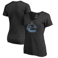 Vancouver Canucks Women's Pond Hockey T-Shirt - Black - NHL