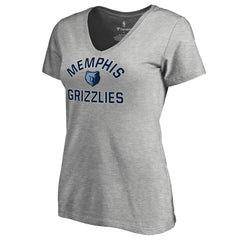 Memphis Grizzlies Women's Overtime V-Neck T-Shirt Heather Gray - NBA