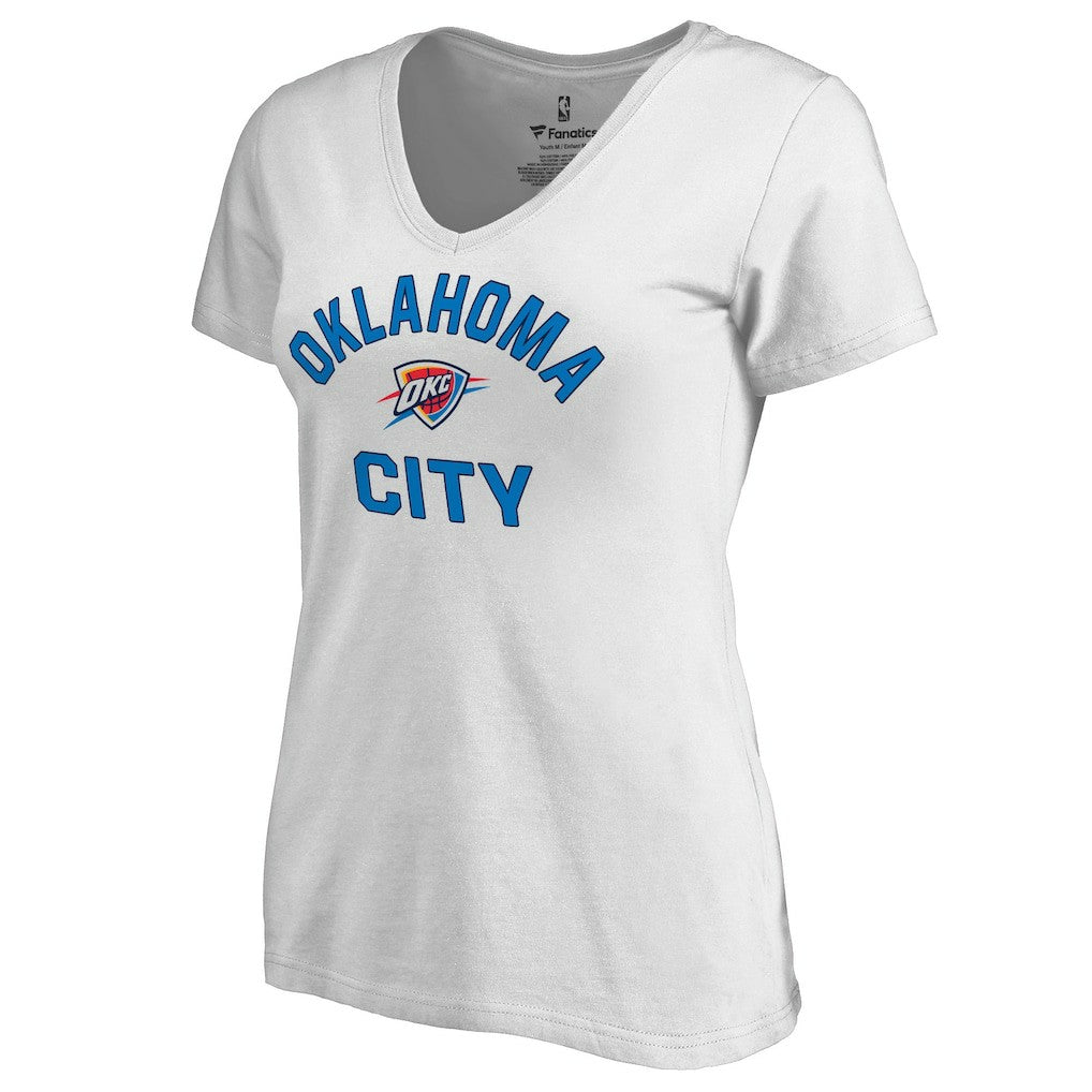Oklahoma City Thunder Women's Overtime V-Neck T-Shirt White - NBA