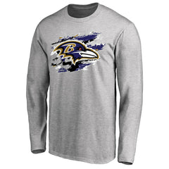 Baltimore Ravens True Colors Long Sleeve T-Shirt Ash | NFL