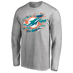Miami Dolphins True Colors Long Sleeve T-Shirt Ash | NFL