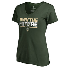 Milwaukee Bucks Women's #Ownthefuture V-Neck T-Shirt Green - NBA