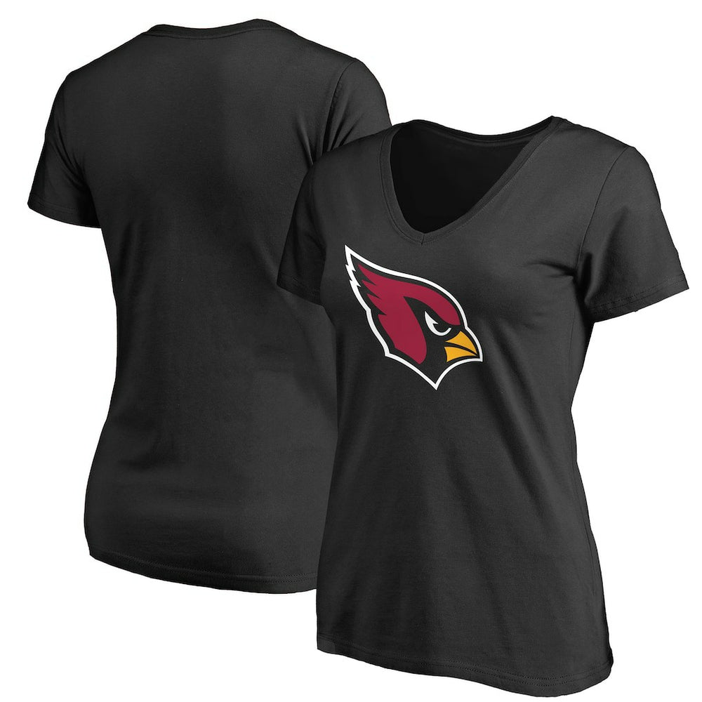Arizona Cardinals Women's Primary Team Logo V-Neck T-Shirt Black | NFL