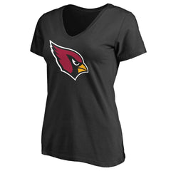 Arizona Cardinals Women's Primary Team Logo V-Neck T-Shirt Black | NFL