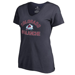 Colorado Avalanche Women's Overtime V-Neck T-Shirt - Navy - NHL