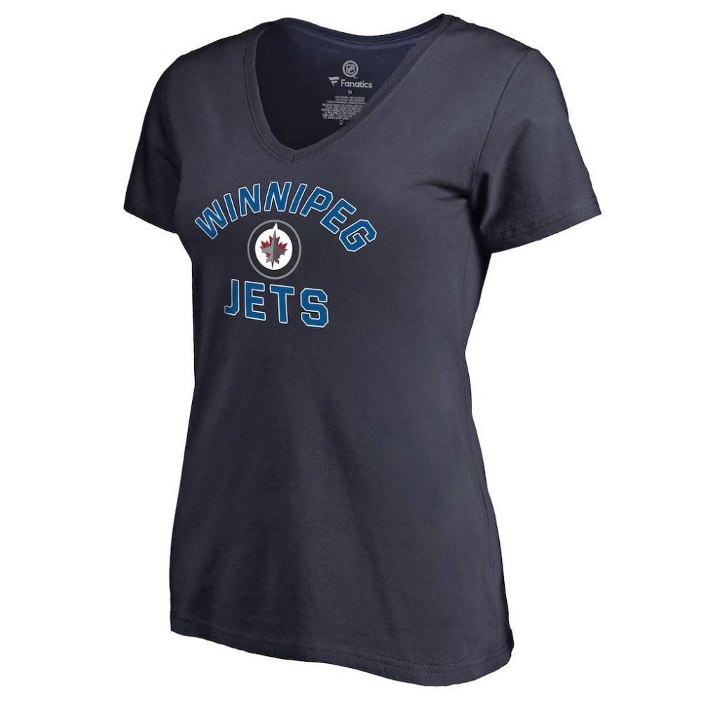 Winnipeg Jets Women's Overtime V-Neck T-Shirt - Navy - NHL