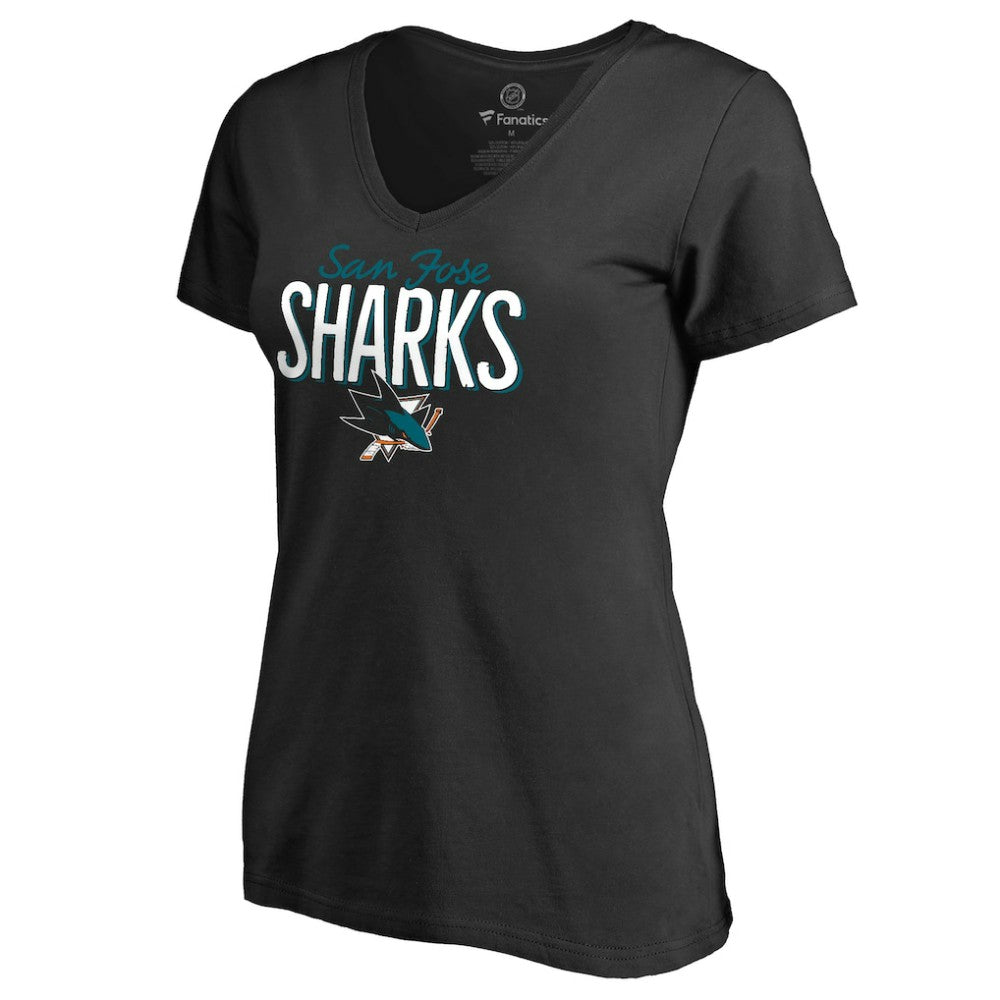 San Jose Sharks Women's Nostalgia T-Shirt - Black - NHL