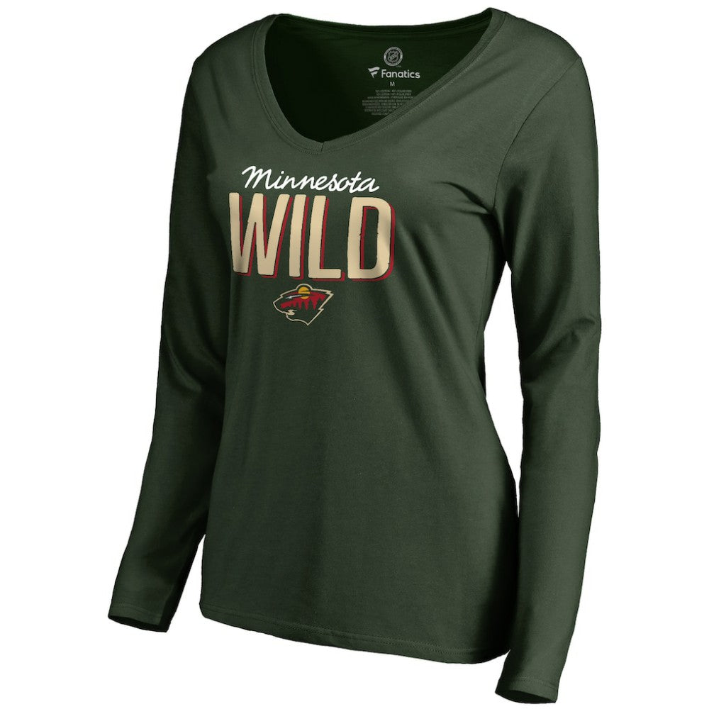 Minnesota Wild Women's Nostalgia Long Sleeve T-Shirt - Green - NHL