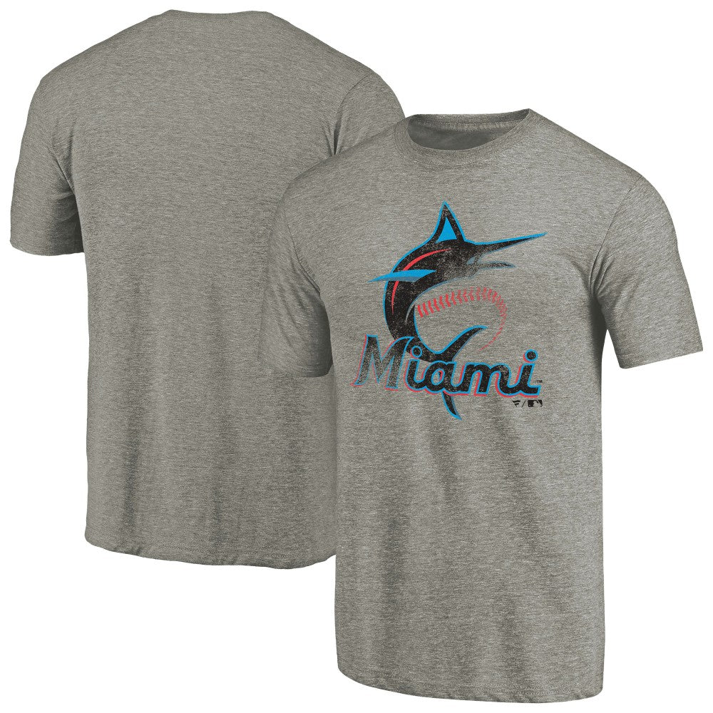 Miami Marlins Distressed Team Tri-Blend T-Shirt - MLB
