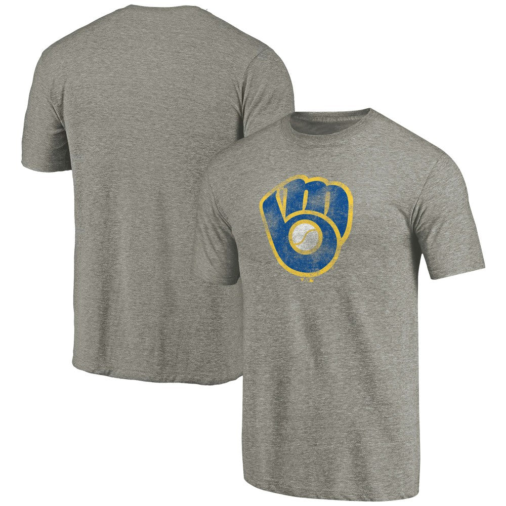 Milwaukee Brewers Distressed Team Tri-Blend T-Shirt - MLB