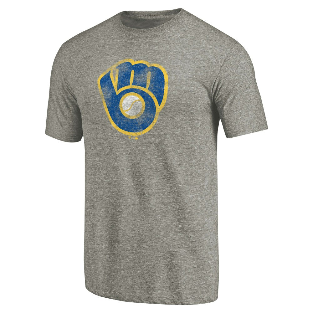 Milwaukee Brewers Distressed Team Tri-Blend T-Shirt - MLB