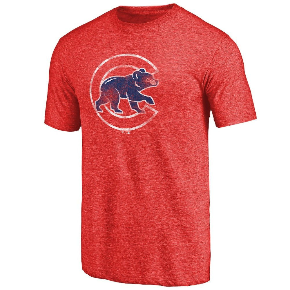 Chicago Cubs Distressed Team 2 Tri-Blend T-Shirt - MLB