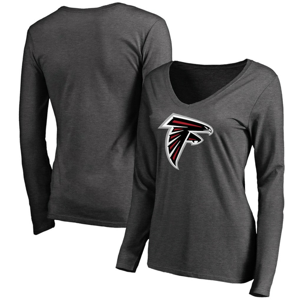 Atlanta Falcons Women's Team Logo Long Sleeve T-Shirt Heathered Gray | NFL