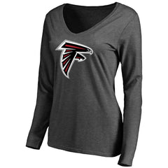 Atlanta Falcons Women's Team Logo Long Sleeve T-Shirt Heathered Gray | NFL