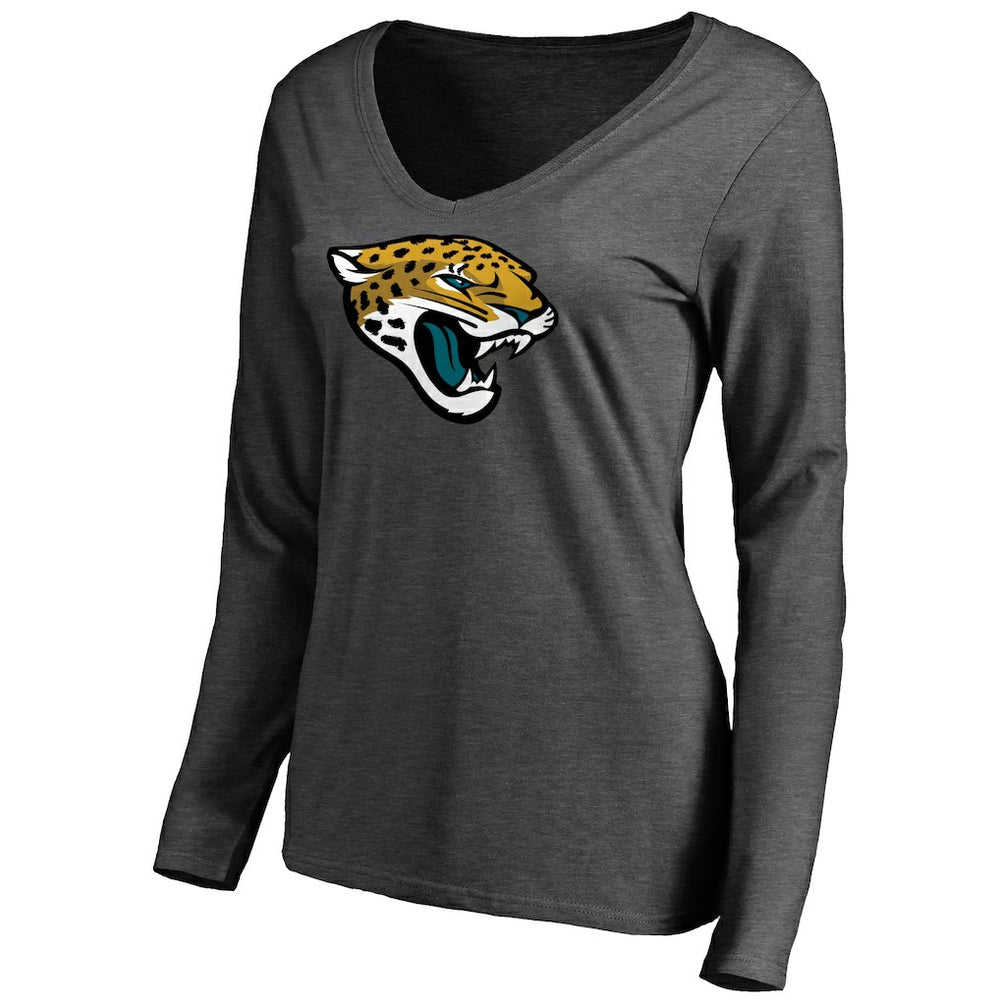 Jacksonville Jaguars Women's Team Logo Long Sleeve T-Shirt Heathered Gray | NFL