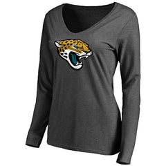 Jacksonville Jaguars Women's Team Logo Long Sleeve T-Shirt Heathered Gray | NFL