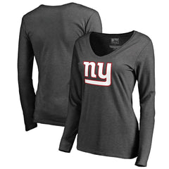 New York Giants Women's Team Logo Long Sleeve T-Shirt Heathered Gray | NFL