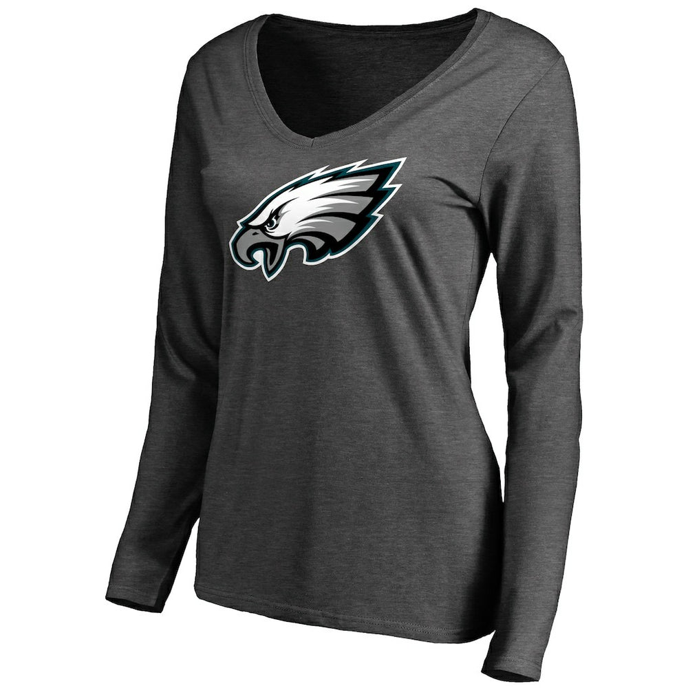 Philadelphia Eagles Women's Team Logo Long Sleeve T-Shirt Heathered Gray | NFL