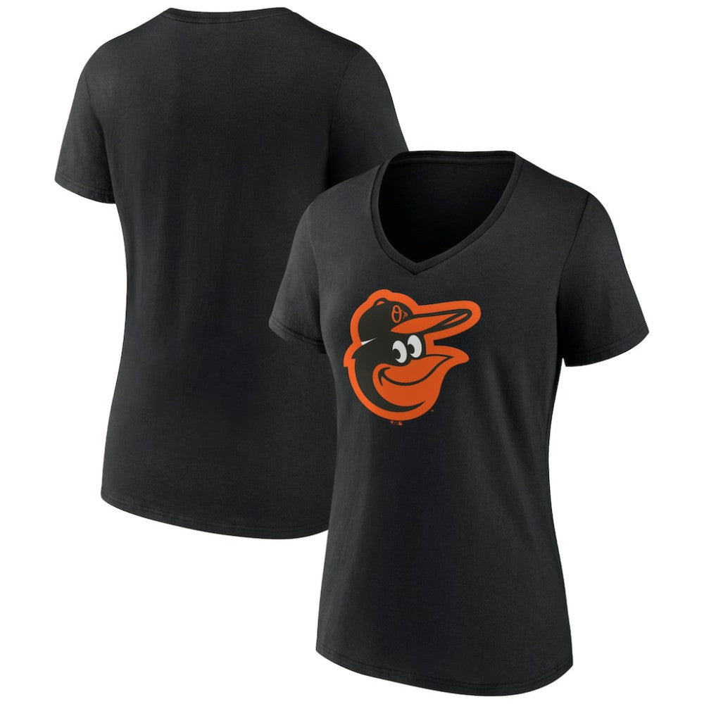 Baltimore Orioles Women's Team Color Primary Logo V-Neck T-Shirt - MLB