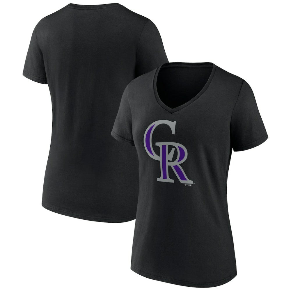 Colorado Rockies Women's Team Color Primary Logo V-Neck T-Shirt - MLB