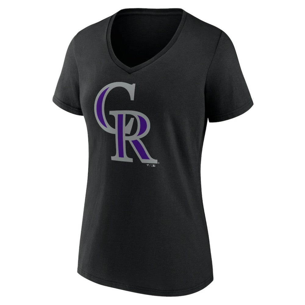 Colorado Rockies Women's Team Color Primary Logo V-Neck T-Shirt - MLB