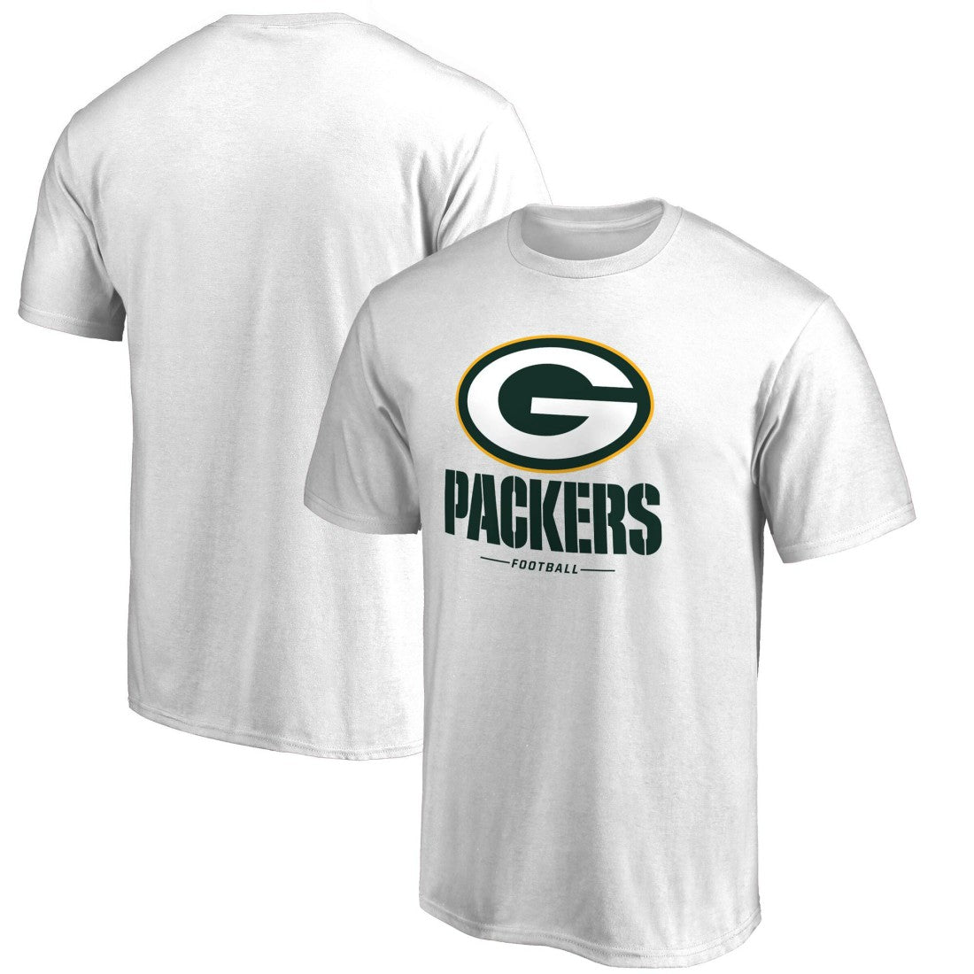 Green Bay Packers Team Lockup 2 T-Shirt White | NFL