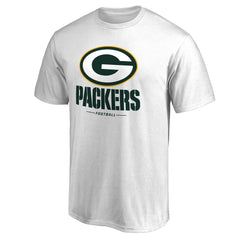Green Bay Packers Team Lockup 2 T-Shirt White | NFL