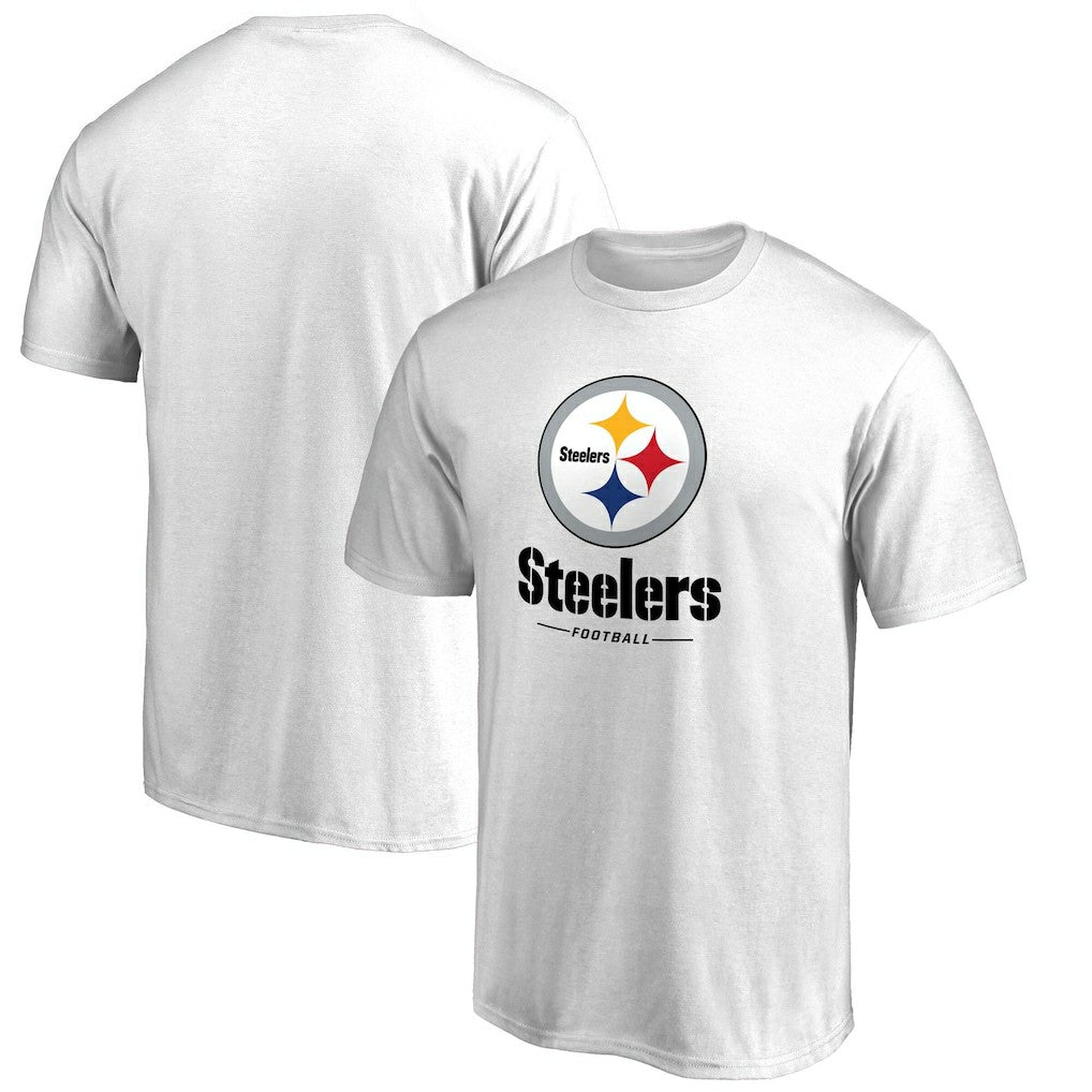 Pittsburgh Steelers Team Lockup 2 T-Shirt White | NFL