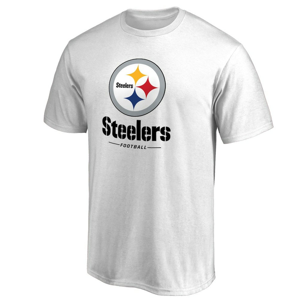 Pittsburgh Steelers Team Lockup 2 T-Shirt White | NFL