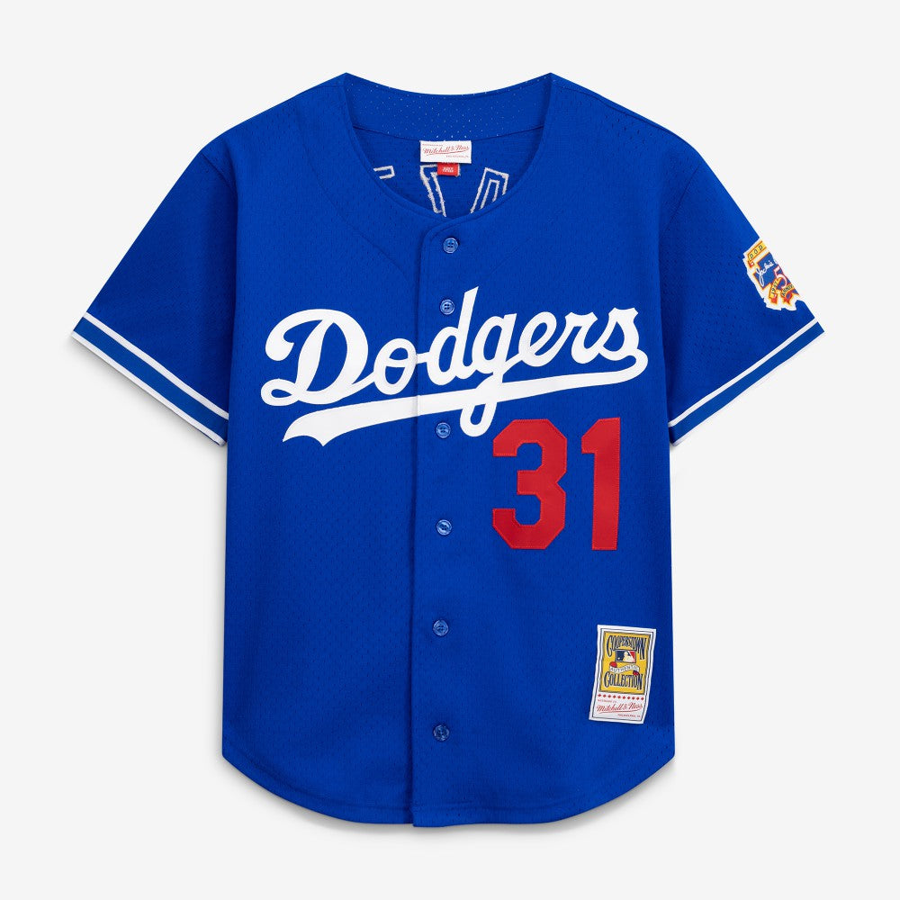 Mike Piazza Los Angeles Dodgers Mitchell & Ness Cooperstown Collection Mesh Batting Practice Button-Up Jersey - MLB