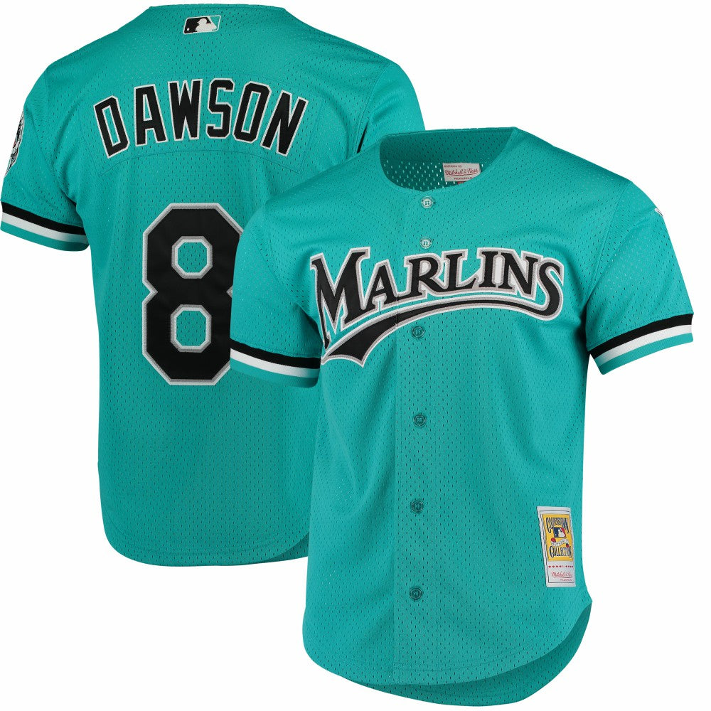 Andre Dawson Florida Marlins Mitchell & Ness Cooperstown Collection Mesh Batting Practice Button-Up Jersey - MLB