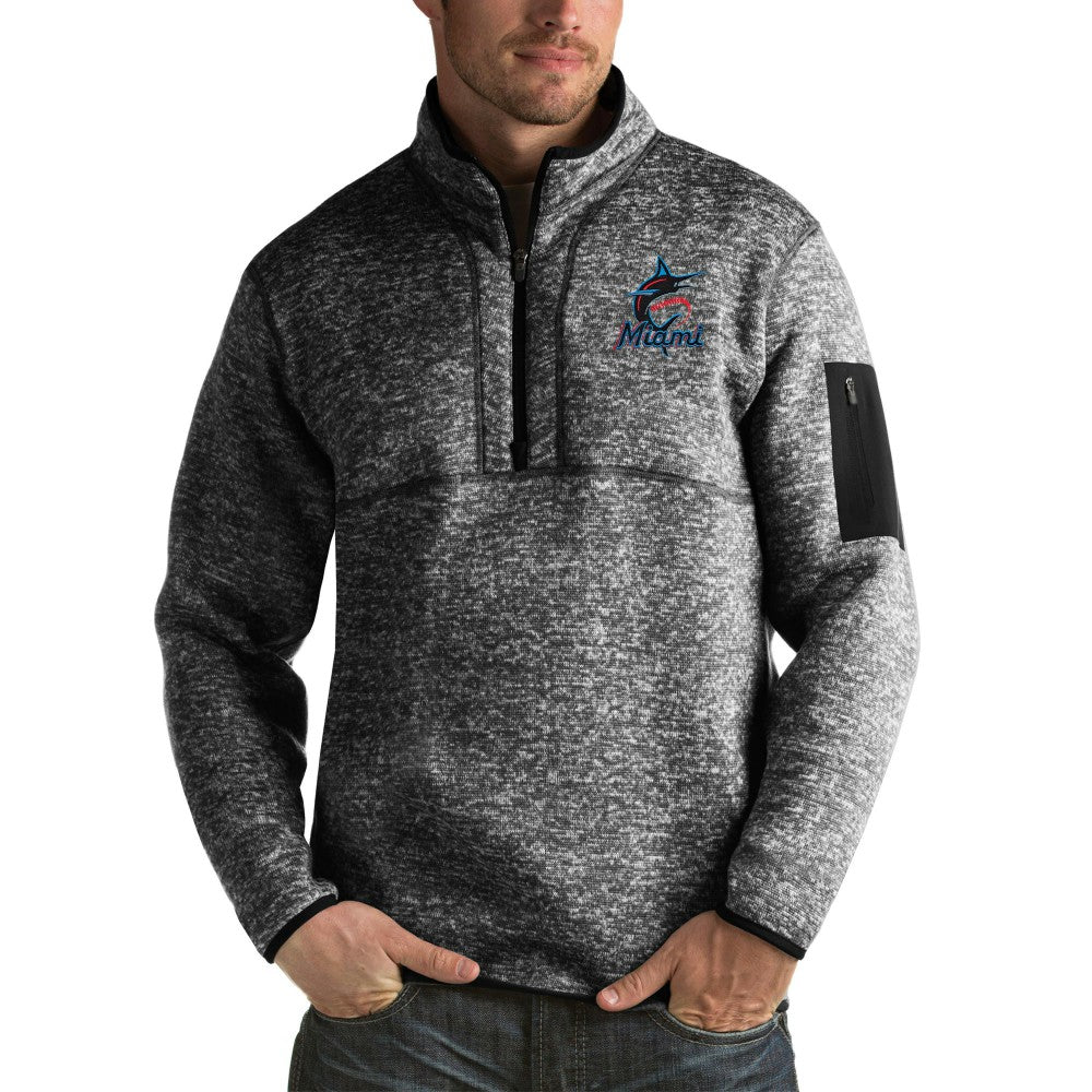 Miami Marlins Antigua Fortune Half-Zip Sweater - MLB