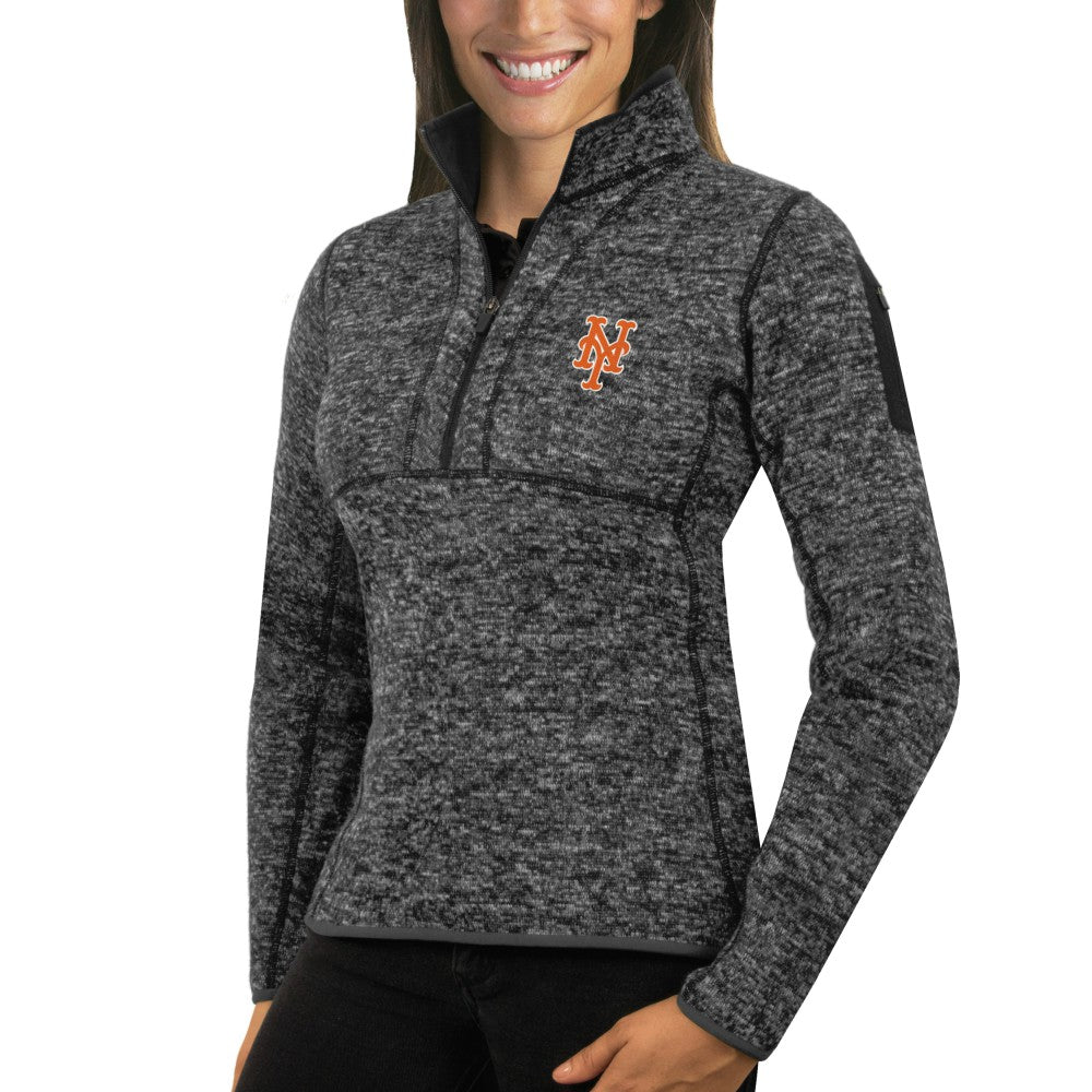 New York Mets Antigua Women's Fortune Half-Zip Pullover Sweater - MLB