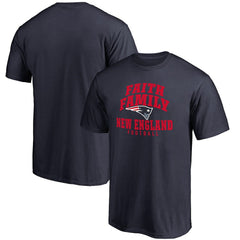 New England Patriots Faith Family T-Shirt Navy | NFL