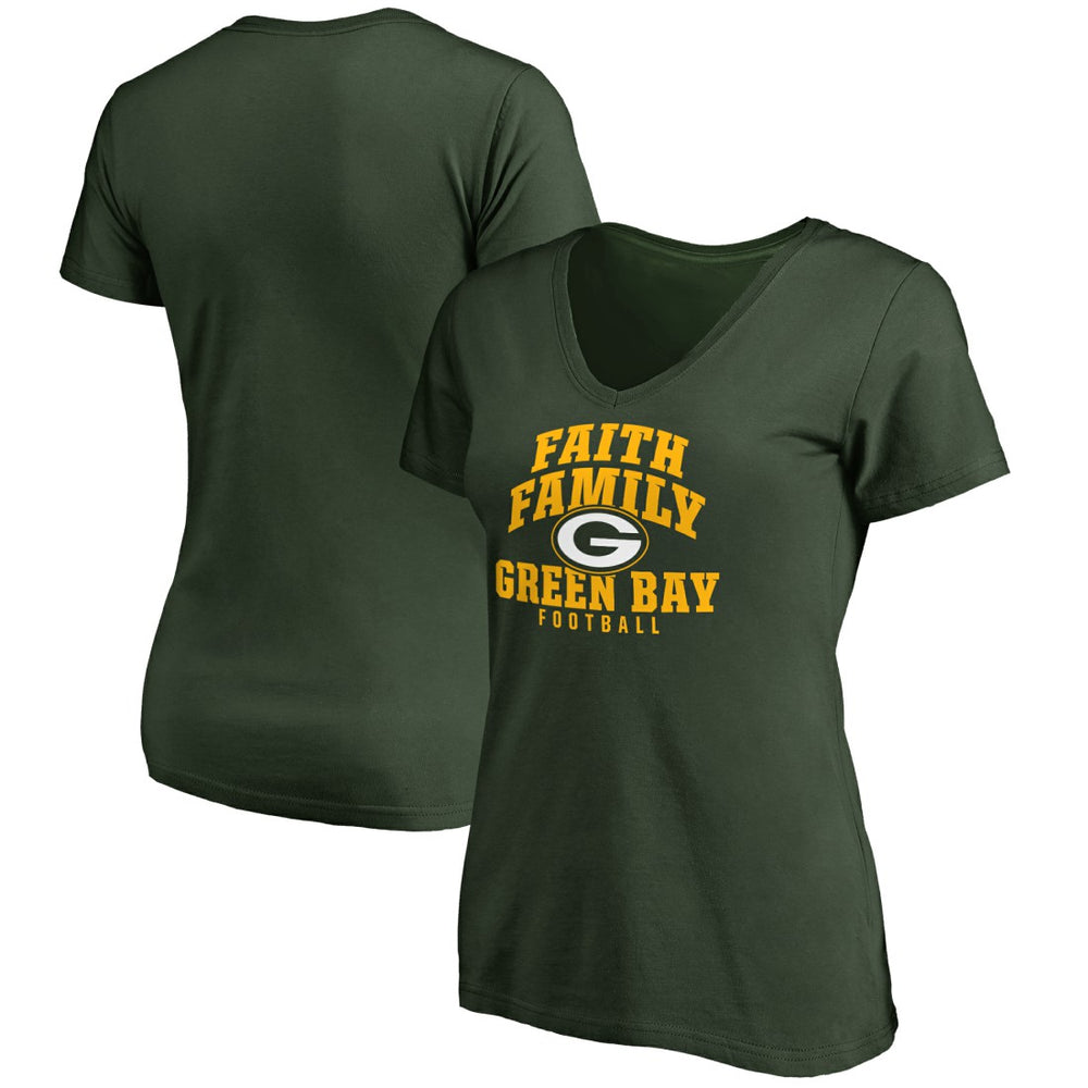 Green Bay Packers Women's Faith Family T-Shirt Green | NFL