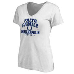 Indianapolis Colts Women's Faith Family V-Neck T-Shirt White | NFL