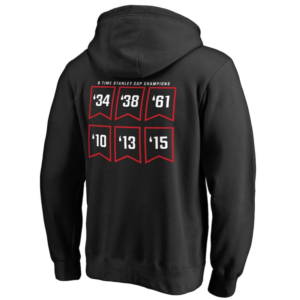 Chicago Blackhawks Raise the Banner Pullover Hoodie - Black - NHL