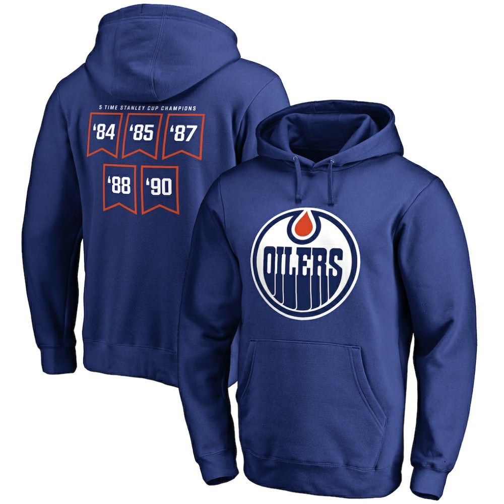 Edmonton Oilers Raise the Banner Pullover Hoodie - Royal - NHL