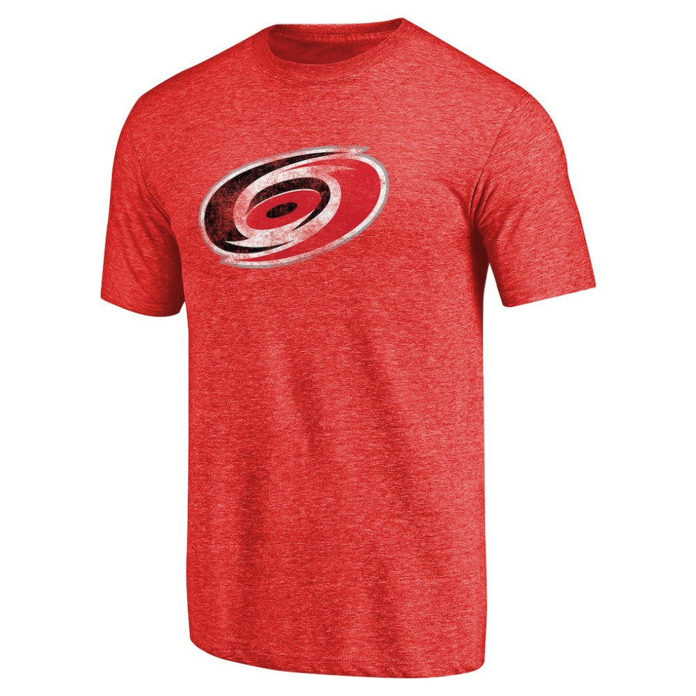 Carolina Hurricanes Distressed Team Primary Logo Tri-Blend T-Shirt - Red - NHL