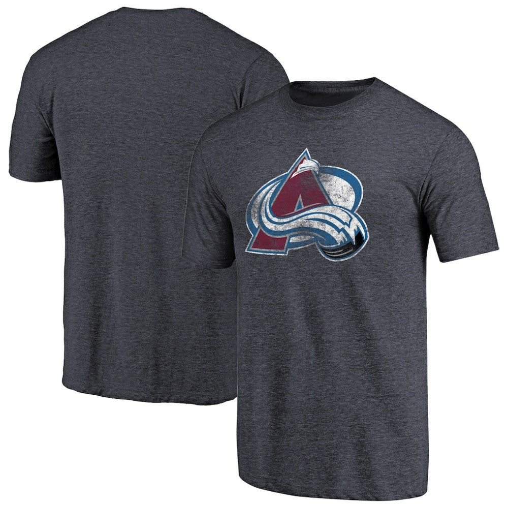 Colorado Avalanche Distressed Team Primary Logo Tri-Blend T-Shirt - Navy - NHL