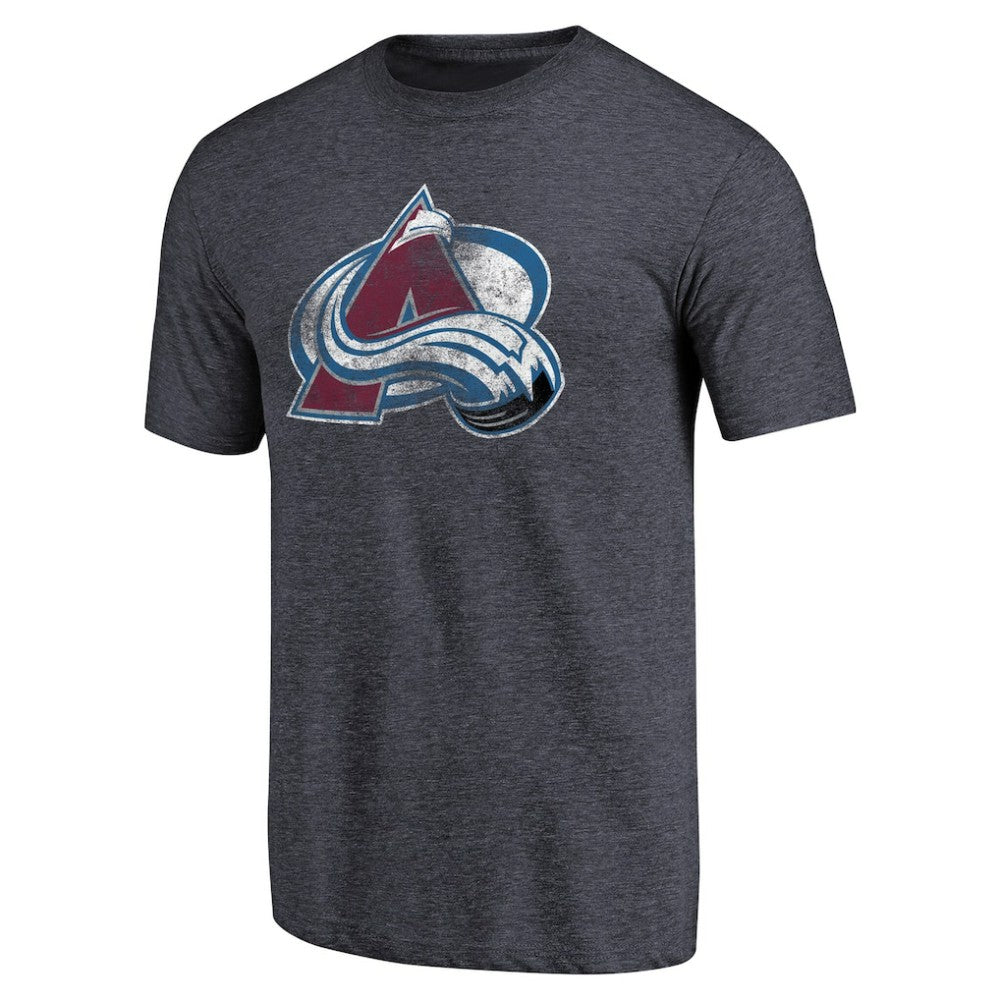 Colorado Avalanche Distressed Team Primary Logo Tri-Blend T-Shirt - Navy - NHL