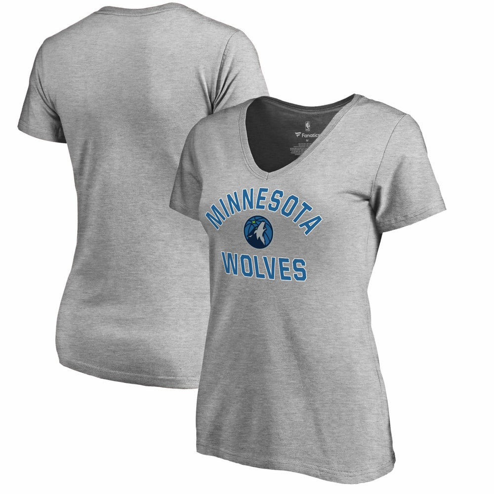 Minnesota Timberwolves Women's Overtime V-Neck T-Shirt Heather Gray - NBA