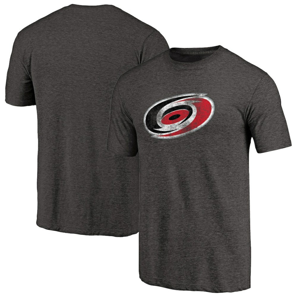 Carolina Hurricanes Distressed Team Primary Logo Tri-Blend T-Shirt - Black - NHL