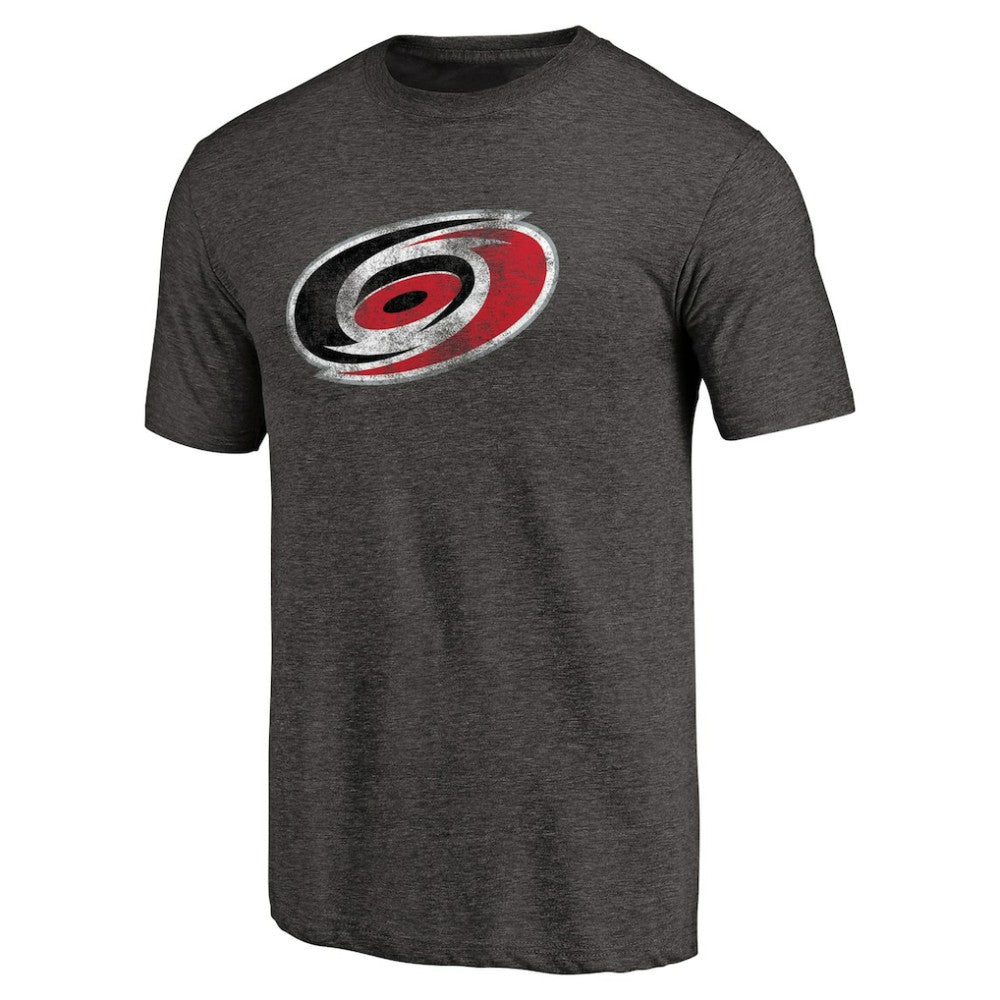 Carolina Hurricanes Distressed Team Primary Logo Tri-Blend T-Shirt - Black - NHL