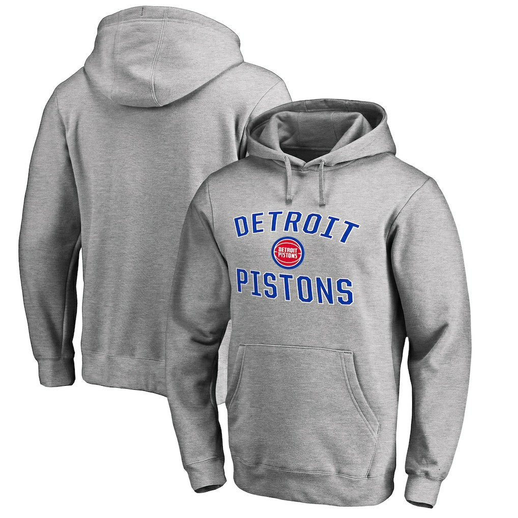 Detroit Pistons Victory Arch Pullover Hoodie Ash - NBA