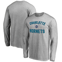 Charlotte Hornets Victory Arch Long Sleeve T-Shirt Ash - NBA