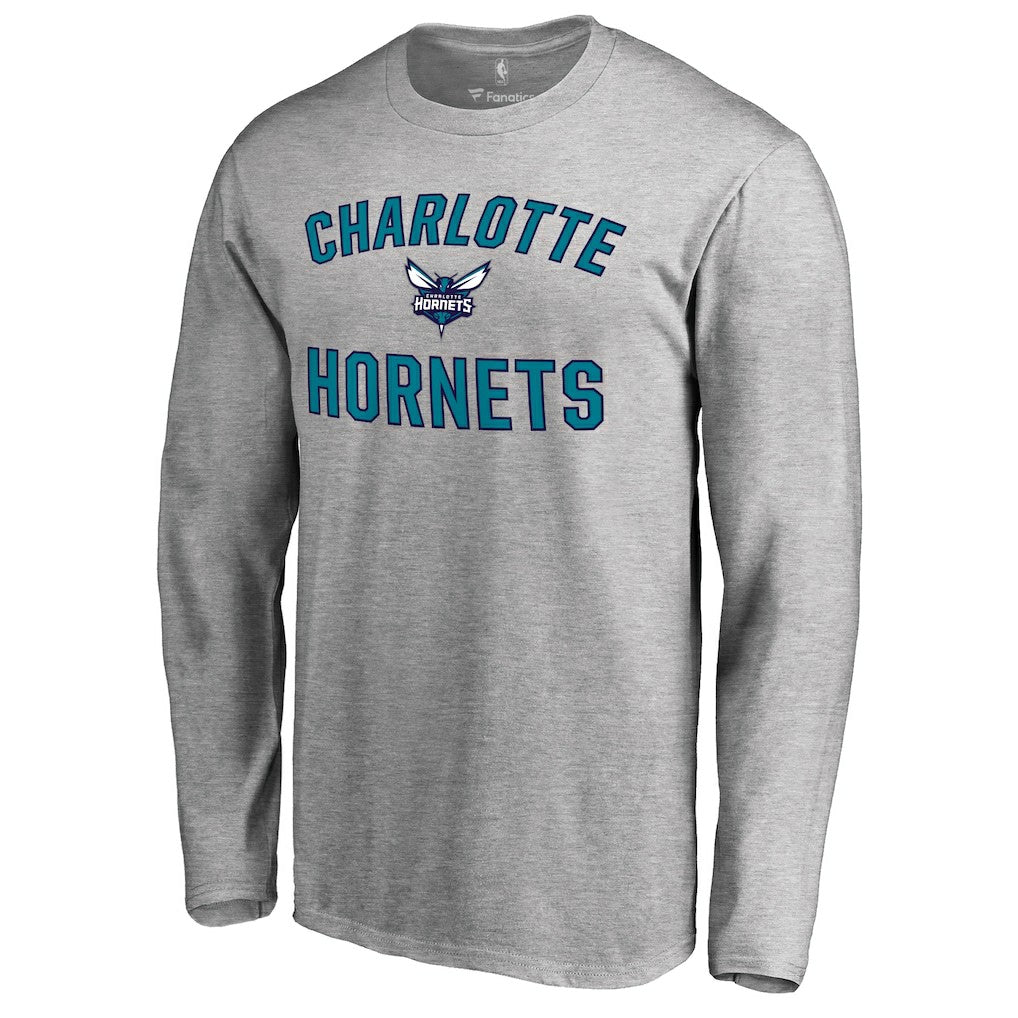 Charlotte Hornets Victory Arch Long Sleeve T-Shirt Ash - NBA